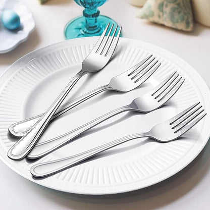 Dinner Forks Set of 12, E-far 7.9 Inch Stainless Steel Forks - Image 3