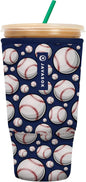 Sok It JavaSok Iced Coffee & Cold Soda Insulated Neoprene Cup Sleeve (Baseball, XXLarge: 44-48oz)