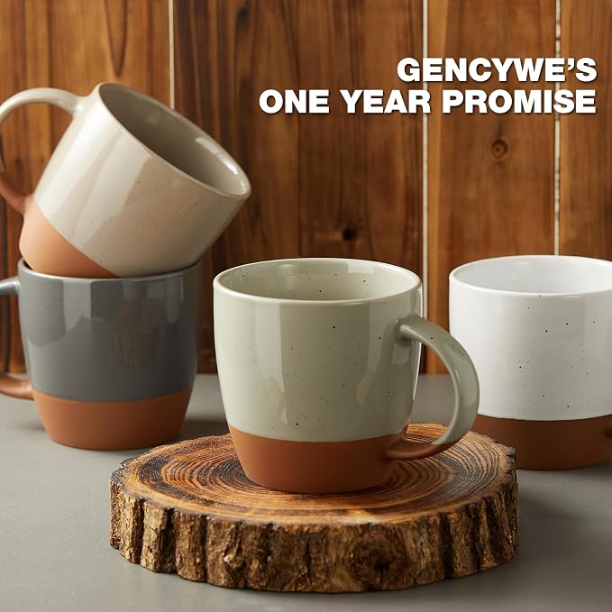 Morandi Color Ceramic Coffee Mugs Set of 6, 18 oz Coffee Cups - Image 7