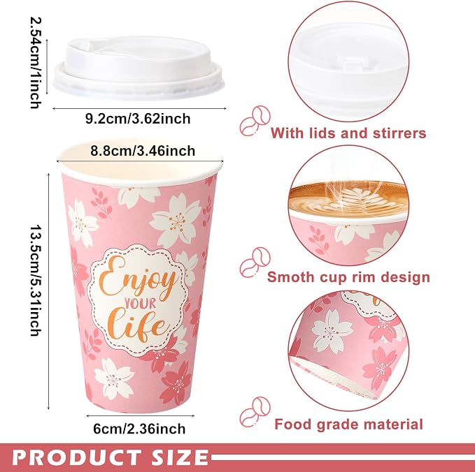 50 Pack 16 oz Disposable Coffee Cups - Image 2