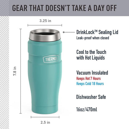 THERMOS Stainless King Stainless Steel Tumbler, Matte Teal | Vacuum-Insulated - Image 2