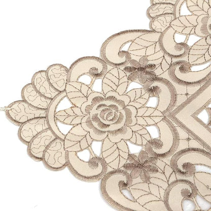 Embroidered Lace Table Runner, Arzoe Elegant Vintage Mantel Scarf, Dresser - Image 3