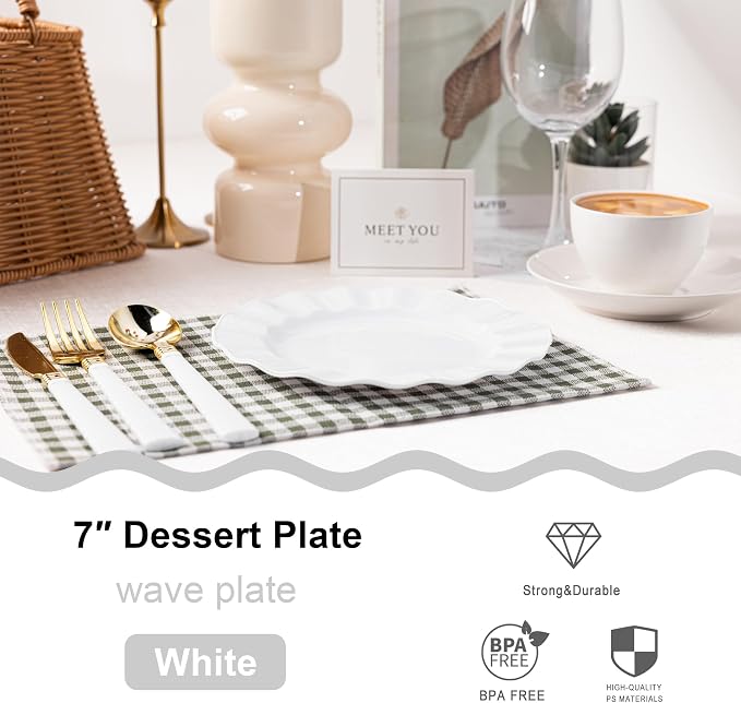 72 Pack White Plastic Plates, Thanksgiving - Image 2