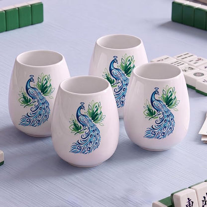 Qinyoung 4 Pcs 15 oz Mahjong Cups Wine Glass Mahjong Accessories and Gifts by Qinyoung