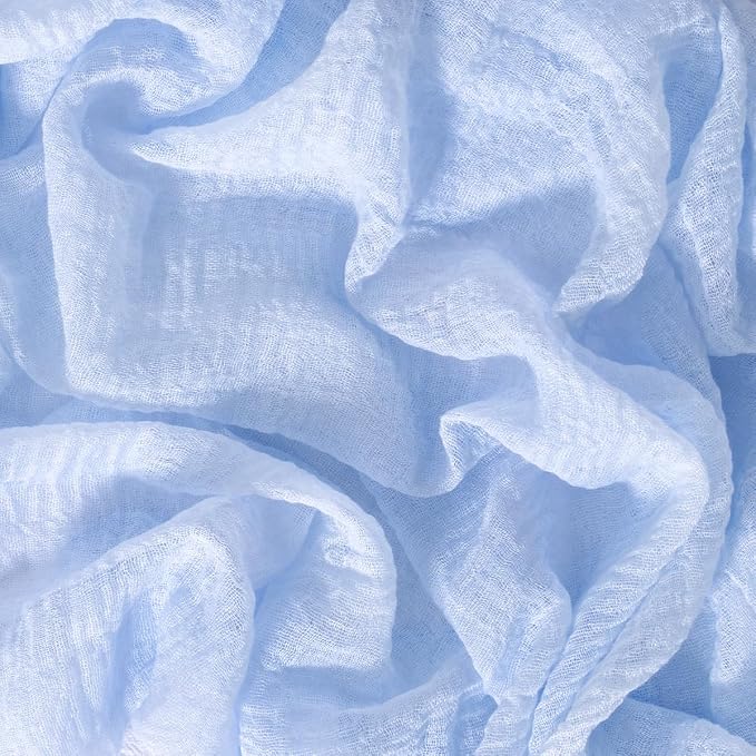 Cheesecloth Table Runner Summer Boho Wedding Shower Party Home Decor | Blue - Image 6