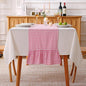 Pink White Plaid Gingham Ruffle Table Runner 108 inches Long 100% Washed Cotton by KMASANIJI