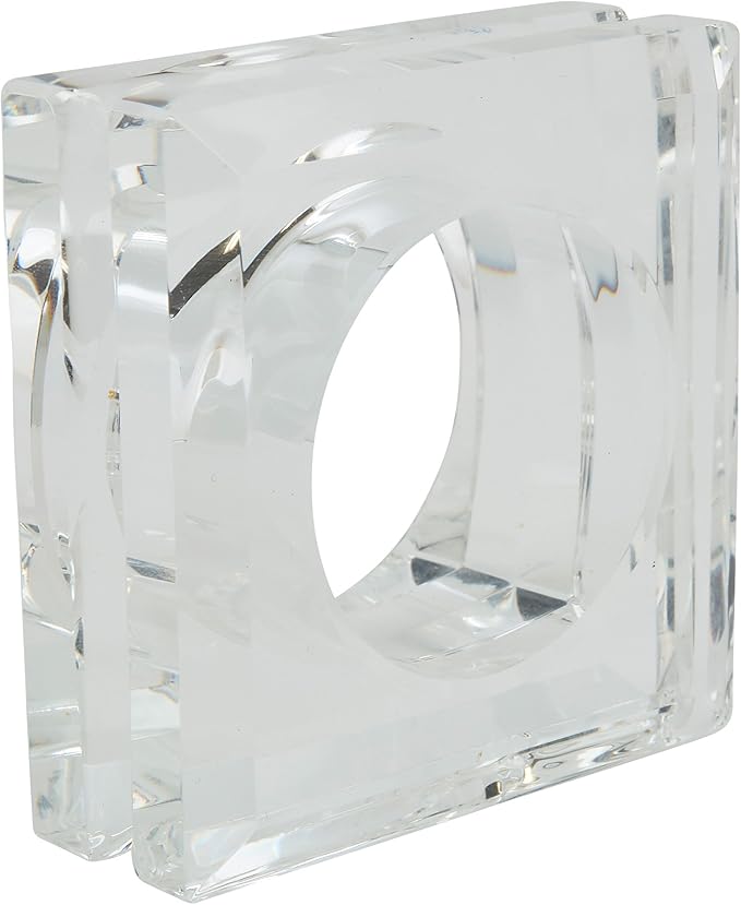 SARO LIFESTYLE Double Block Crystal Glass Napkin Ring - Image 3