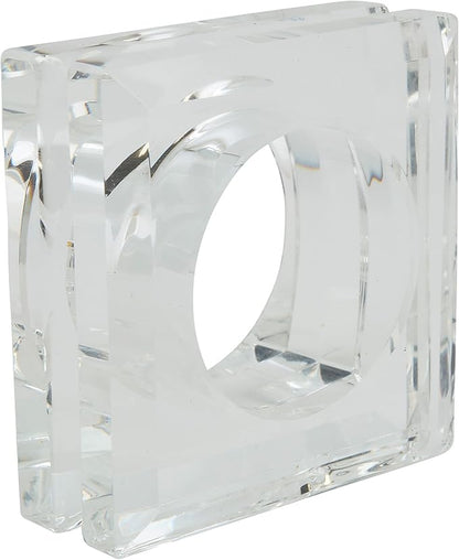 SARO LIFESTYLE Double Block Crystal Glass Napkin Ring - Image 3