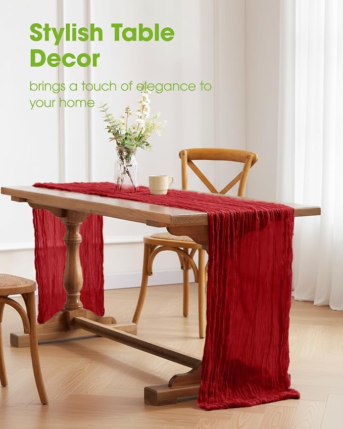 Pureegg 2-Pack Cheese Cloths Table Runner, Baby Shower, Wedding and Farmhouse - Image 2