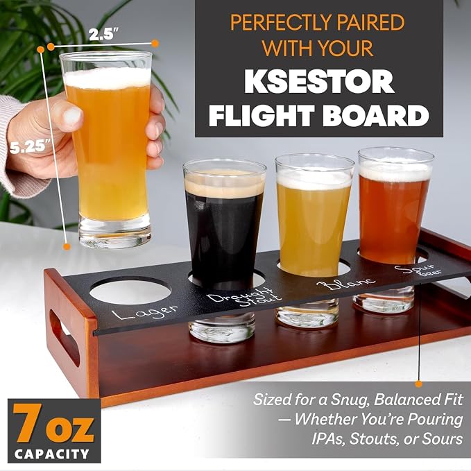 Ksestor Beer Flight Glasses Set of 4 - Image 2