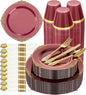 Bestluck 175PCS Burgundy Disposable Dinnerware by Bestluck