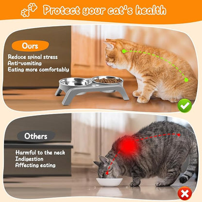 Elevated Dog Bowls for Small Dogs, 3” High Raised Dog Bowl Stand - Image 3