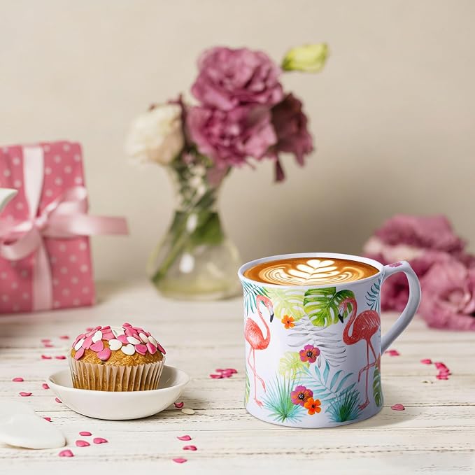 Flamingo Coffee Mug, 12oz New Bone China Tea Mug, Birthday & Summer Gift - Image 3
