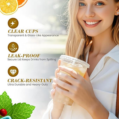 Ginkgo 100-Pack 20oz Clear Plastic Cups - Image 3