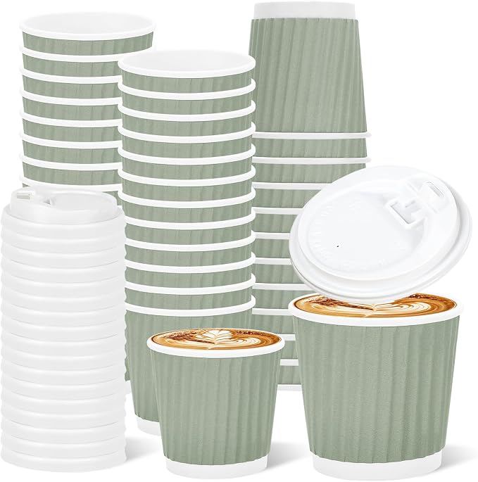 Whaline 100 Pcs Sage Green Disposable Espresso Cups by Whaline
