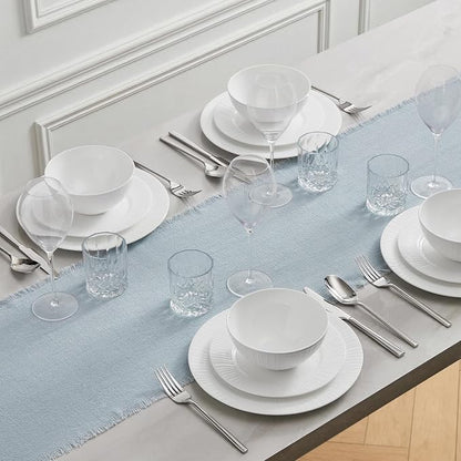 14 x 108 Inches Frayed Edge Table Runner, 270G Heavyweight Sand Washed Slub - Image 6