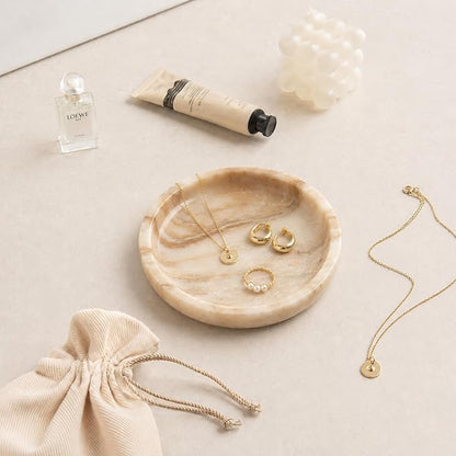 Small Natural Marble Jewelry Tray Key Plate Holder Dish Trinket Decor Catch All - Image 5