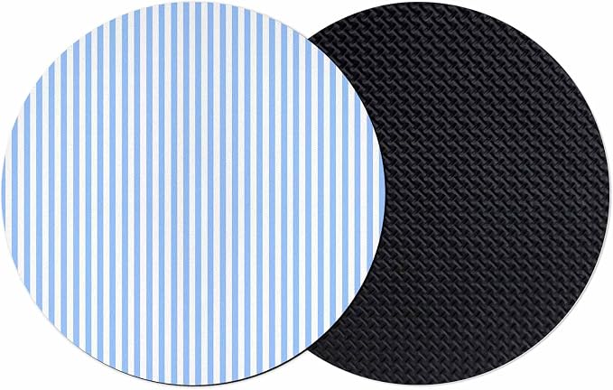 Blue White Stripe Coasters Set of 2, Modern Minimalist Geometric Striped Soft by PIEPLE