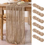 6 Pack Nude Cheesecloth Table Runner 10ft Boho Gauze Taupe Home Decor | by MLMC