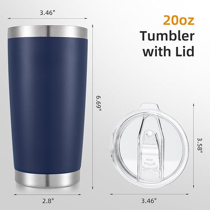 20oz Tumbler Bulk with Lid Stainless Steel Tumblers, 6 Pack | Leak Proof Lid - Image 5