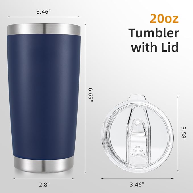 20oz Tumbler Bulk with Lid Stainless Steel Tumblers, 12 Pack | Leak Proof Lid - Image 5