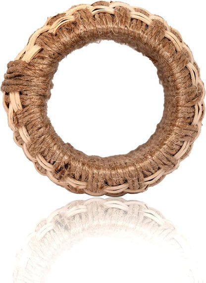 Rattan Napkin Rings Set of 12 – Handmade Napkin Ring Holders for Dining Table, Parties & Family Gatherings, Elegant Tabletop Décor for Weddings, Dinners & Events