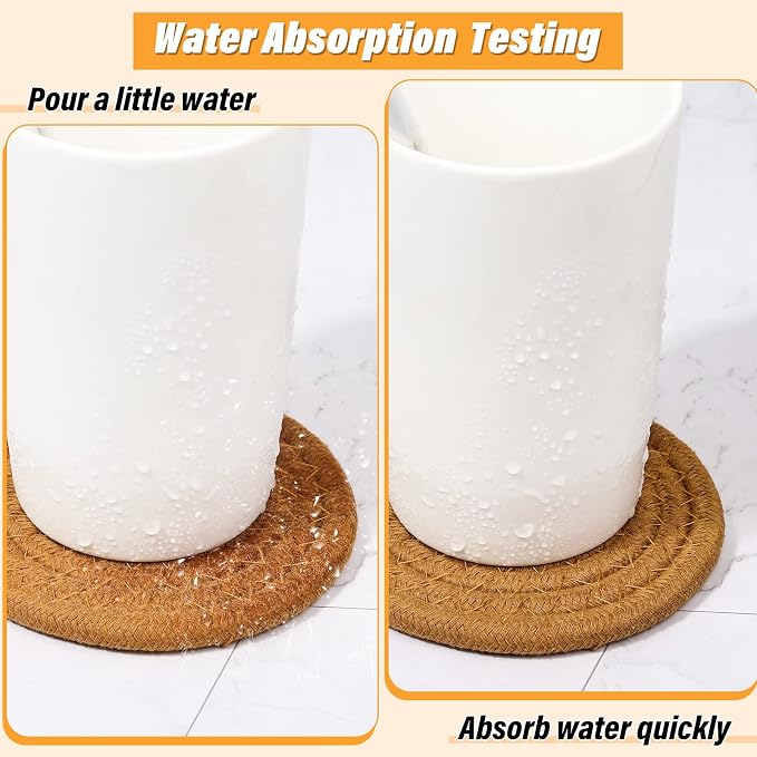 8 Pcs Drink Coasters with Holder, Absorbent Coasters - Image 5