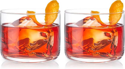 Viski Raye Crystal Negroni Glasses, Lowball Cocktail Glasses Premium Crystal - Image 13
