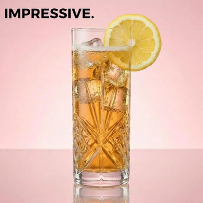 Godinger Tall Beverage Glasses Collins All Purpose Drinking Glasses- Dublin - Image 7