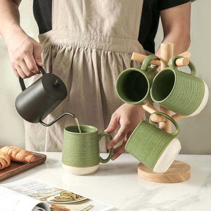 Large Ceramic Coffee Mugs Set - 15 OZ Porcelain Coffee Latte Cups Set of 4 - Image 7