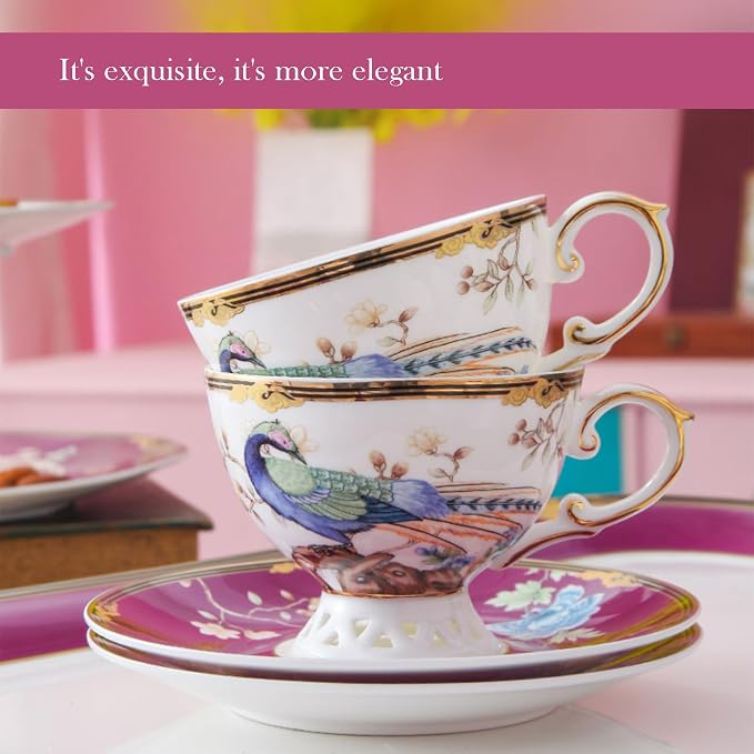 ACMLIFE Bone China Tea Set for Adults - Image 5