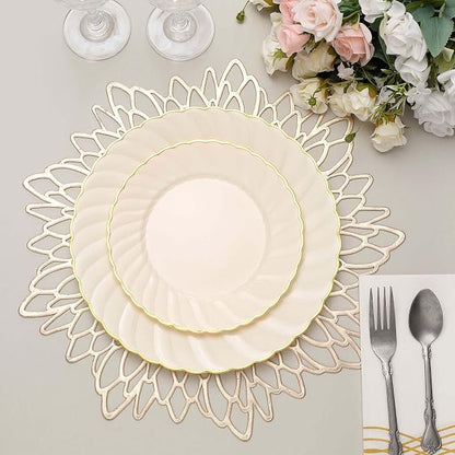 Efavormart 10-Pack 7.5" Ivory Vintage Plastic Salad Dessert Plates - Image 4