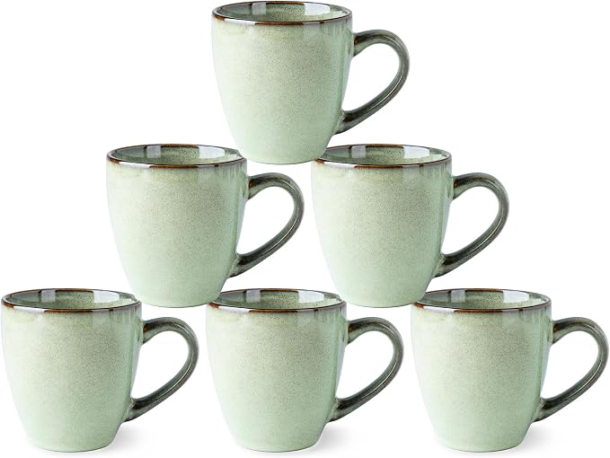 GBHOME Ceramic Coffee Mugs Set of 6, 12oz Stoneware Coffee Mugs Set by GBhome