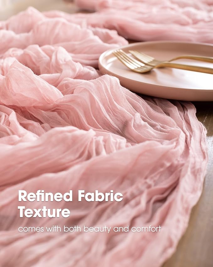 Pureegg 2-Pack Cheesecloth Table Runner, Baby Shower, Wedding and Farmhouse - Image 3