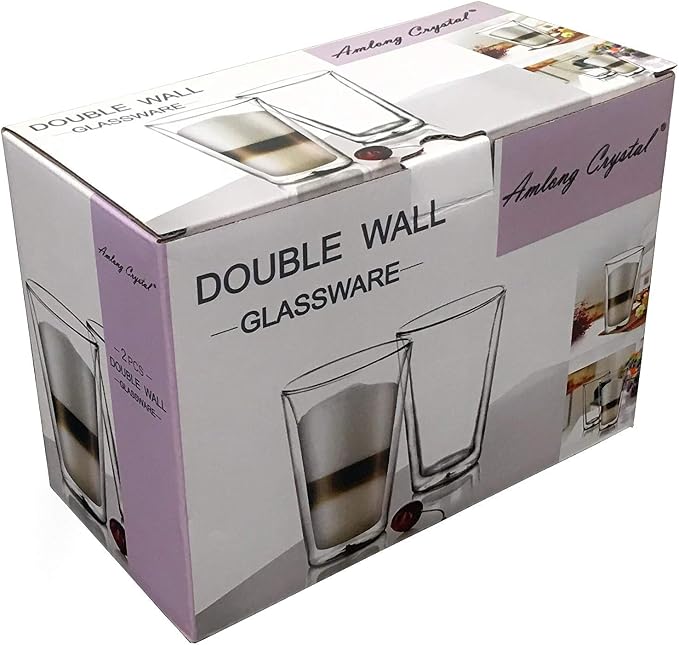 Amlong Crystal Double Wall Glass Tumbler, Highball Glass - Image 4