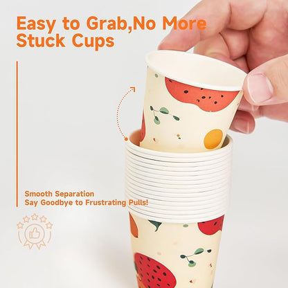 100 Pack 3 oz Bathroom Cups, Disposable Paper Cups with Rolled Rim, Small Paper Mouthwash Cup for Guest Bathrooms, Vanity & Office Use, Off-white