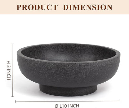 Decorative Resin Bowl, Large Fruit Bowl, Artificial Stone Black | Perfect - Image 2