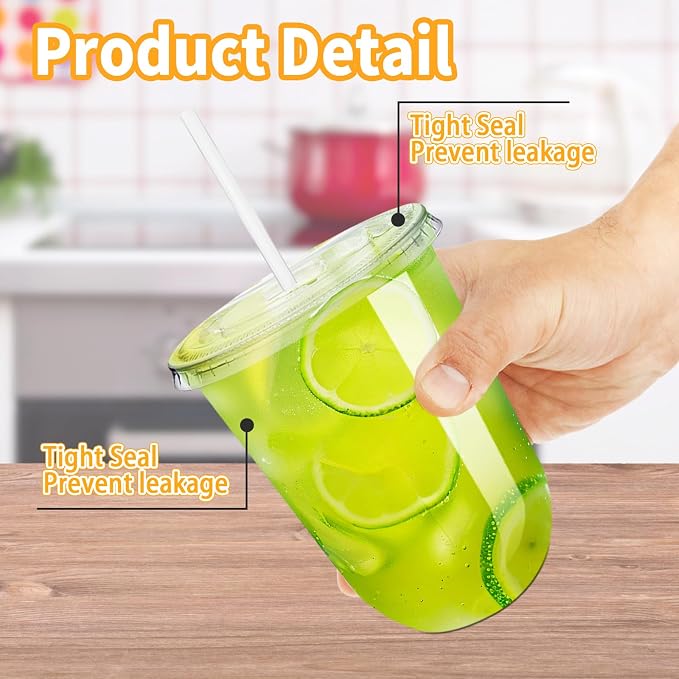 Alaeseje 50 Pack 16 oz Clear Plastic Iced Coffee Cups - Image 3