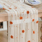 Artoid Mode Caramel Flower Pearl White Gauze Table Runner 10FT, Seasonal Sheer by ArtoidMode