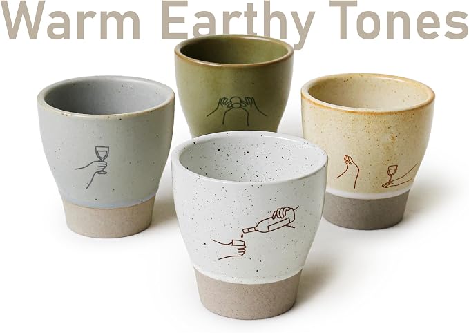 Jottings Retro Cute Handleless Japanese Tea Ceramic Cup 6.5 oz, Cheers - Image 5