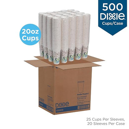 Dixie PerfecTouch 20 oz Paper Coffee Cups By GP PRO, Coffee Haze Design - Image 2