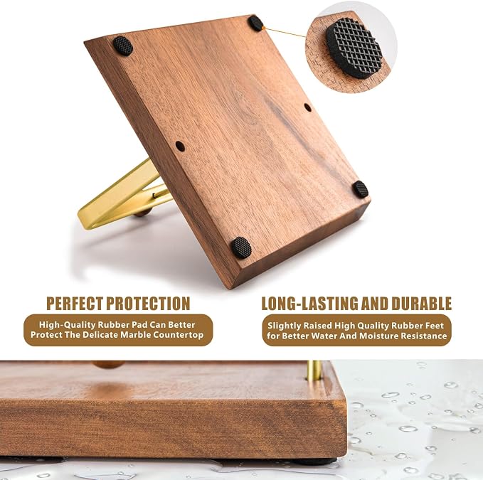 Wood Napkin Holder for Table, Square Tabletop Napkin Dispenser - Image 6