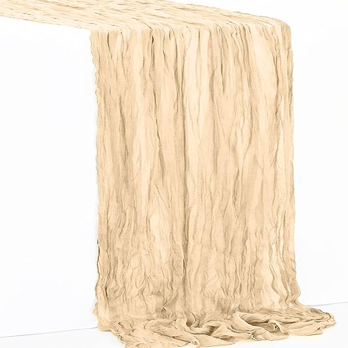 6 Pack Nude Cheesecloth Table Runner 35x120 Inch 10Ft Rustic Gauze Cheese Cloth - Image 7
