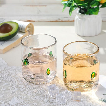 SiliFine 2 Pcs Avocado Icon Juice Glasses - 14oz Avocado Stemless Wine Drinking - Image 5