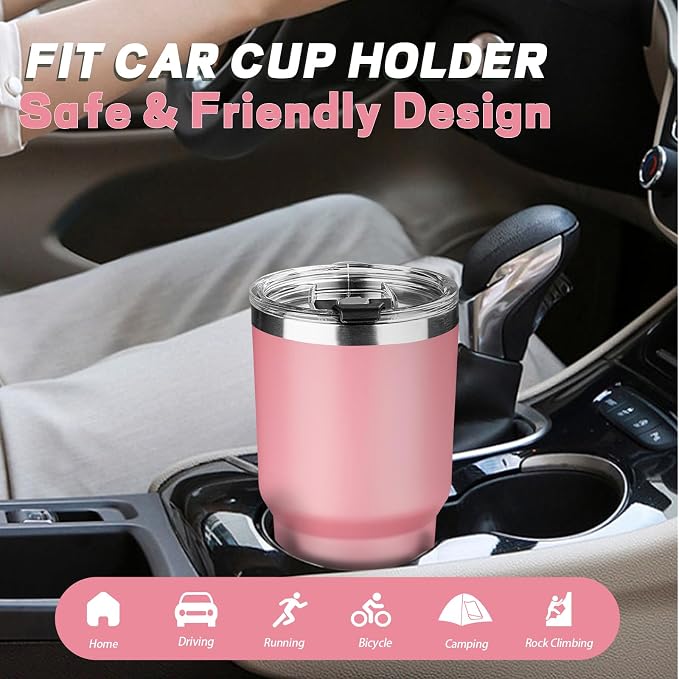 30 oz Tumbler with Lids and Straws, Stainless Steel Insulated Coffee Tumbler - Image 6