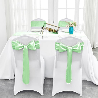 10-Pack Mint Green Satin Table Runner 12 x 108 Inch Long Fuchsia Bright and - Image 7