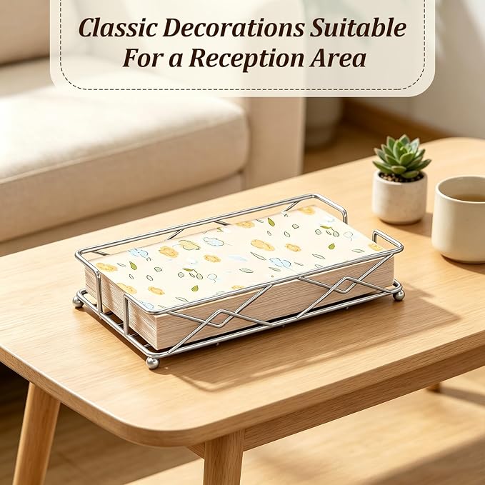 Silver Metal Guest Towel Napkin Holder - Image 6
