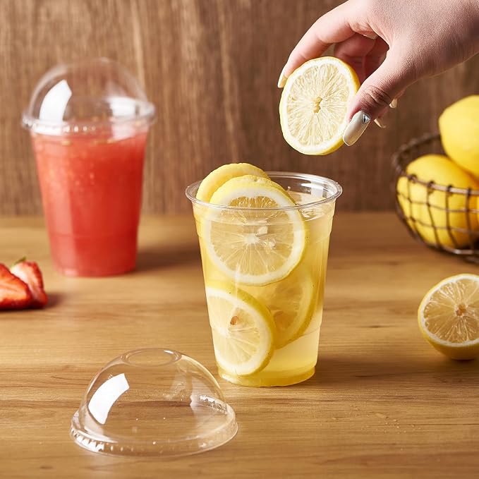 Plastic Cups With Dome Straw Slot Lids PET Crystal Clear Disposable Togo Cup - Image 3