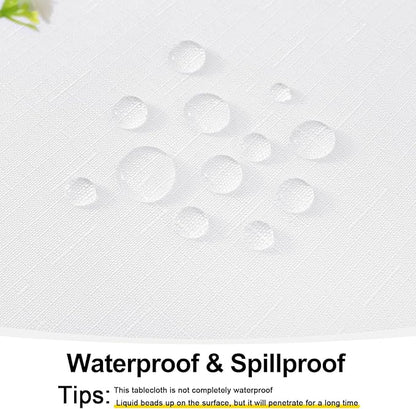 Smiry Rectangle Table Cloth Linen Textured, Waterproof Spillproof Anti-Wrinkle Burlap Tablecloth, Washable Decorative Fabric Table Cover for Dining, Party, Banquet, 54 x 78 Inch, White