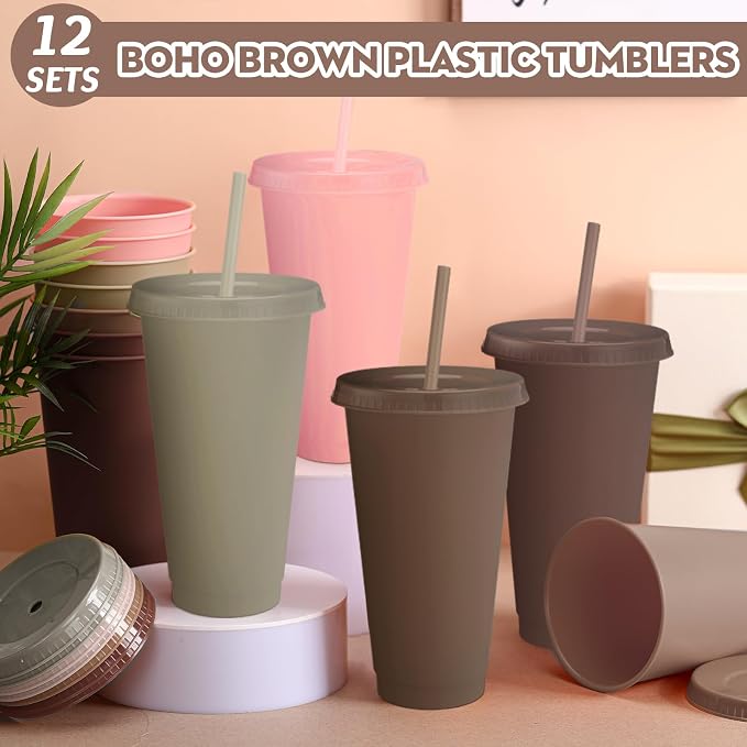 Skylety 12 Pcs Boho Plastic Cups - Image 4